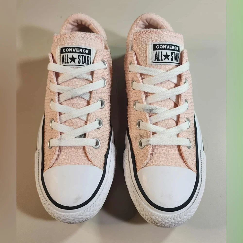 Converse Pink and White Women's Sneakers - Picture 3 of 7